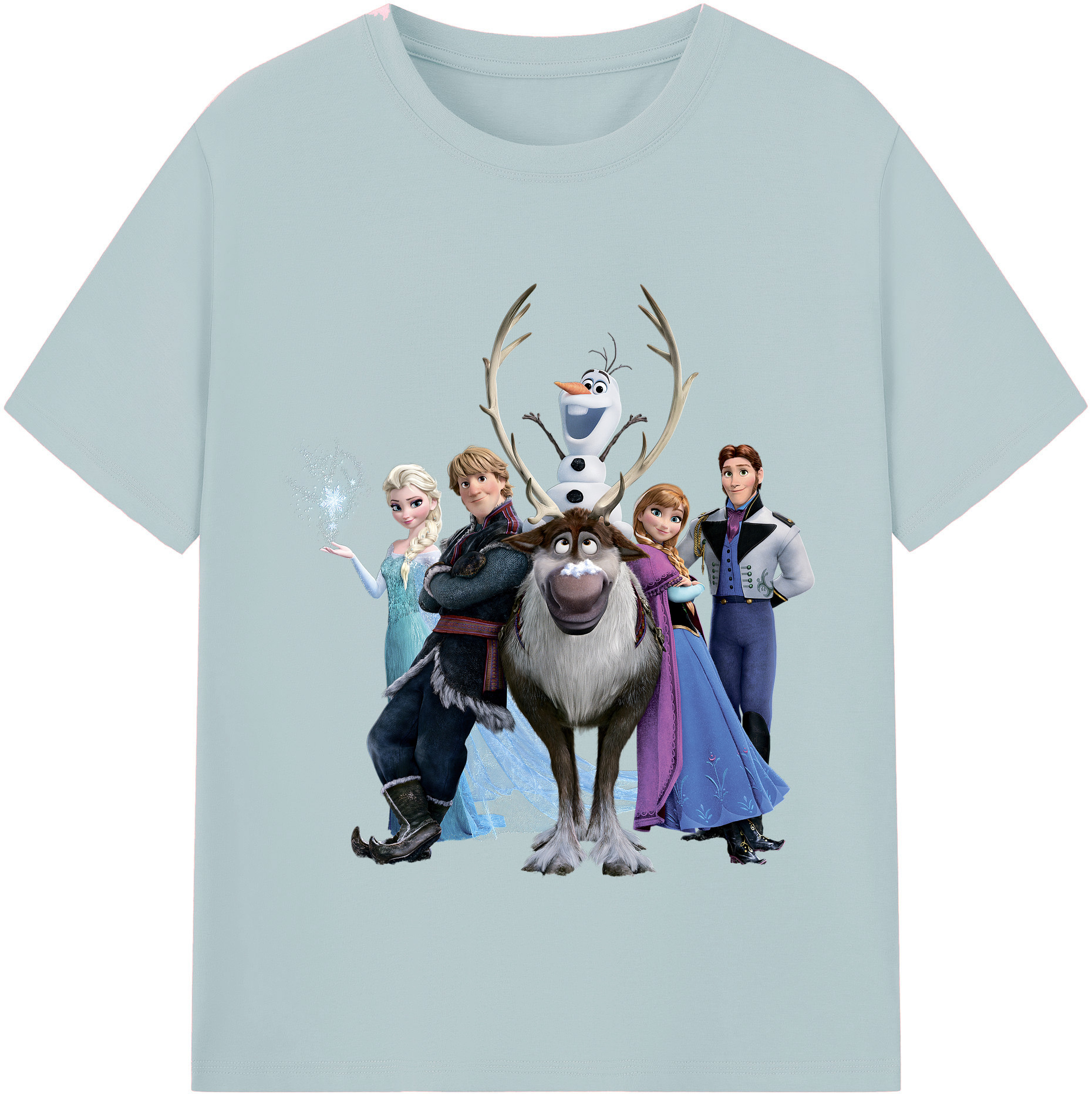 （画像用） アナと雪の女王 アンナ エルサ Frozen Anna Elsa 綿100％半袖Tシャツ（フロントプリント）